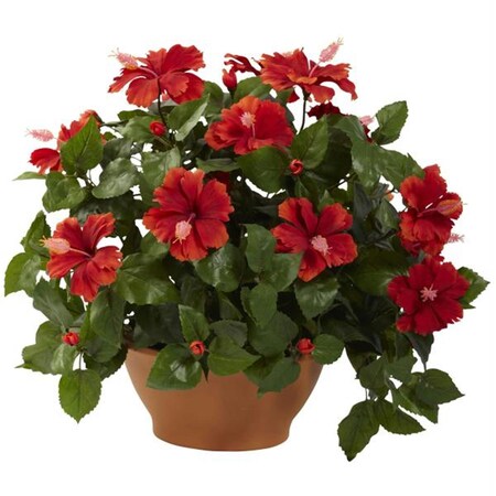 Dare2Decor Hibiscus with Clay Planter DA409433